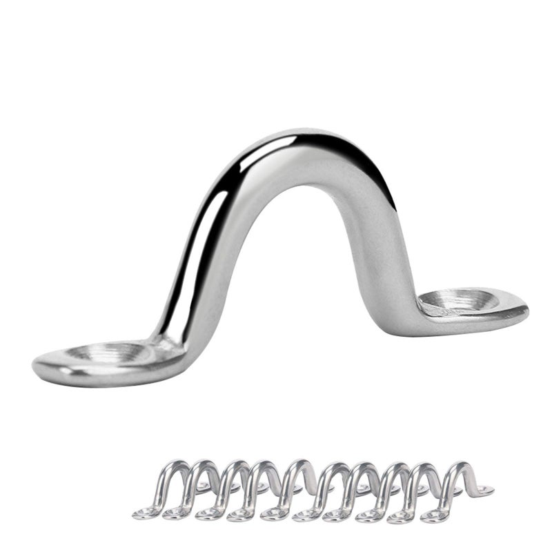 Amadget Bimini Boat Top PAD Eye, 316 Stainless Steel Eye Straps Tie Down Kayak Deck Loops (Pack of 10) - Image 1